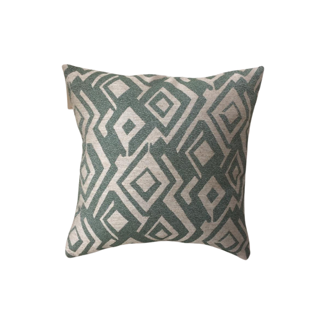 FORRO COJÍN JACQUARD VERDE BEIGE
